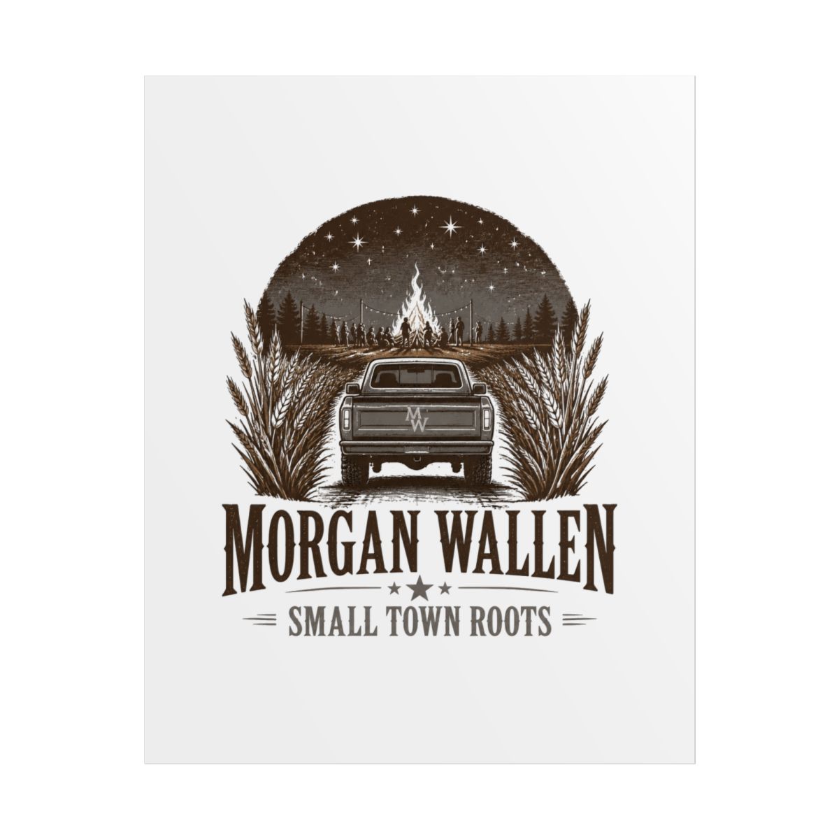 Morgan Wallen "Morgan Wallen - Small Town Roots" Poster - Official Posters & Wall Art merchandise